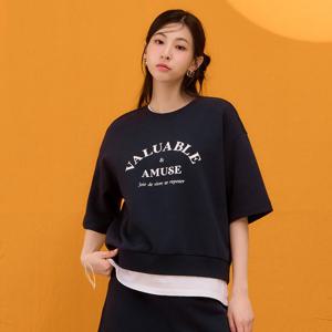 여성 그래픽 5부 티셔츠-EBRG5862D04