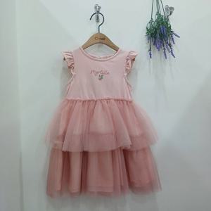 [치크]니트믹스 망사 캉캉원피스 CKOM2545G