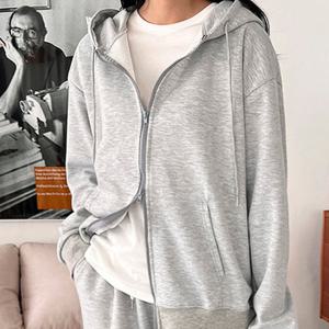 [모로엠] 남자 가디건 맨투맨 투웨이 후드 자켓 DM-JUA-QGPAA770M-회색