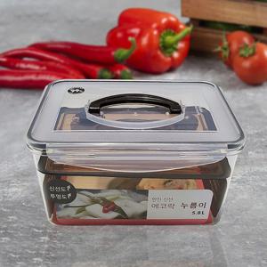 발효용기 한진 신선에코락 누름이포함5.8리터 발효숙성 김치통 투명김치통