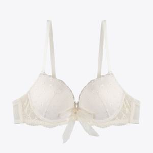 [예스][CD컵전용] 웨딩무드 크림 리본 자수 레이스 브라 YSWBA305