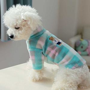 부드러운 애견 데일리 체크 폴리스 목폴라 옷 쇼핑몰