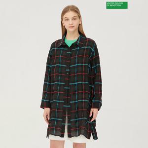 베네통 미르 체크 블라우스 BABL64431