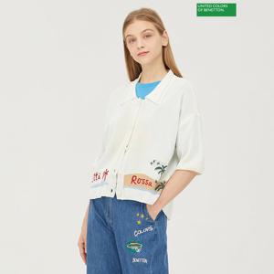 베네통 야자수 셔츠형 니트 가디건 BAKC57431