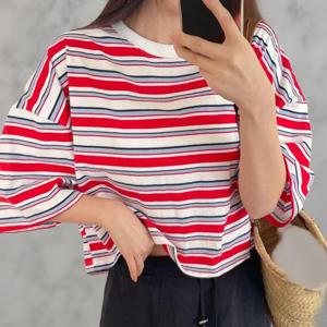 [다잇템]여자 썸머 링거넥 탱크 오버핏반팔 티셔츠