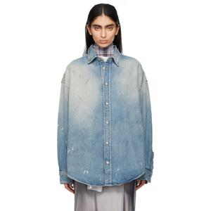 아크네 셔츠 블루 버튼업 데님 셔츠 251129F109003