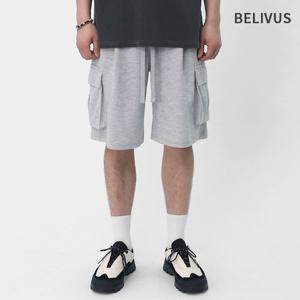 남성 와이드 밴딩 카고팬츠 반바지 BHTP035