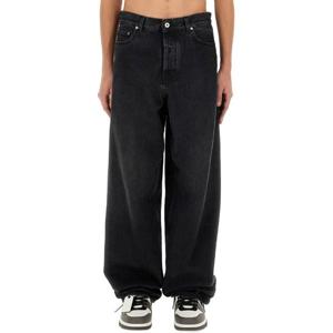 오프화이트 블랙 루즈 핏 데님 진 OMYA180 C99DEN0011300