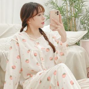 [SALE]여성 상큼딸기 공주님 셔링 상하잠옷 파자마