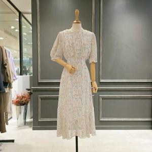 [아니베에프]A54WOP510_플라워 패턴 쉬폰 원피스