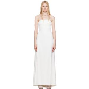 25 FW 쟈크뮈스 여성 화이트 라 크루아제르 더 뷔스티에 맥시 드레스 251553F055018