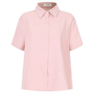 샵앤) 여성 하객룩 정장 링클프리 카라넥 반팔 블라우스 INT-WBL-20544-인디핑크