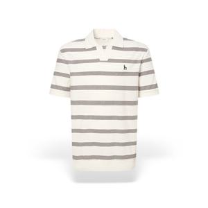 [헤지스] 남성 스트라이프 슬릿넥 반팔티셔츠 HZTS5B407CR