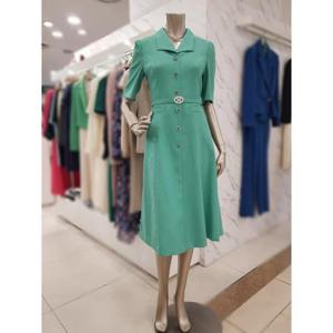 미니멈 세이브존01 미니멈 카라넥 페미닌버튼 플레어 원피스 MXBAWO5110