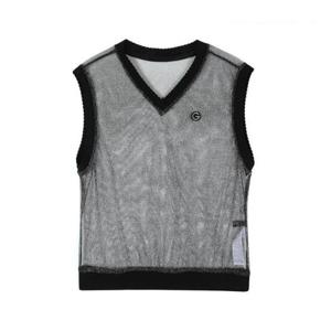 그린조이 HC12 여성 V넥 메쉬 베스트 GP25KV61W(블랙)