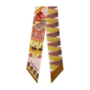 25 FW 페라가모 그래픽 프린트 실크 방도 스카프 785362 TP438246150