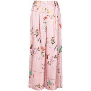 25 FW 랑방 나뭇잎 프린트 실크 팔라초 팬츠 RWTRY0075611P23 TP432110123