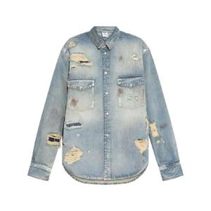 25 FW 베트멍 디스트레스드 데님 셔츠 UA65SH880N2803 TP432088270