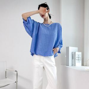 샵앤) 여성 라운드넥 쿨링 루즈핏 벌룬소매 6부 블라우스 CAT-WBL-4456-아이보리