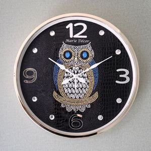 포인트부엉이 벽시계(대) 골드블랙