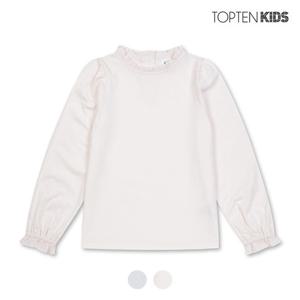 [탑텐키즈][탑텐키즈] 여아 넥프릴 티셔츠_MKD1TS2101