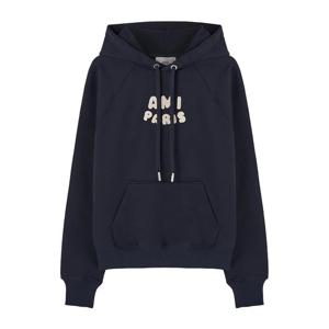 아미 파리 패치 후드 티셔츠 네이비블루 USW275 747 4011