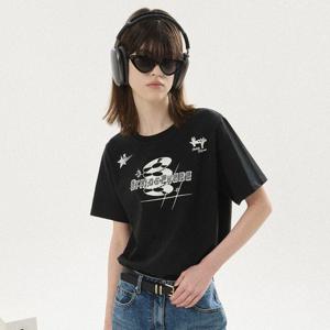 [쥬크]그래픽 프린팅 베이직 반팔 티셔츠_Z252PSM004