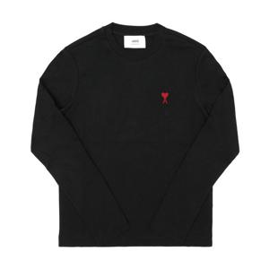 [아미(잡화)][AMI] 아미 스몰하트 자수로고 얇은 남녀공용 라운드긴팔티 BFUTS235724001I