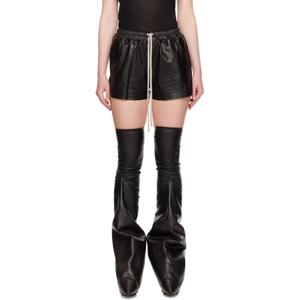 릭오웬스 반바지 블랙 할리우드 가죽 박서 쇼츠 251232F088016