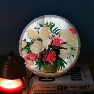 아트박스/꾸밈 ng025-LED시계액자25R_복이들어오는모란