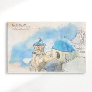 아트박스/꾸밈 ij763-아크릴액자_기하학적산토리니풍경(대형)