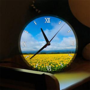 아트박스/꾸밈 nf097-LED시계액자25R_넓은평원과해바라기