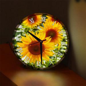 아트박스/꾸밈 nf095-LED시계액자25R_풍수풍요의상징해바라기