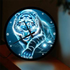 아트박스/꾸밈 nf048-LED시계액자35R_풍수오로라호랑이
