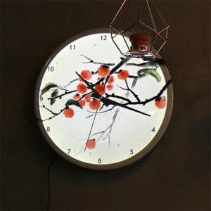 아트박스/꾸밈 nf138-LED시계액자35R_풍수재물복감나무