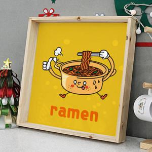 아트박스/꾸밈 ig518-우드프레임액자_냄비라면캐릭터