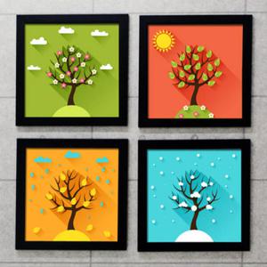 아트박스/꾸밈 cv611-사계절나무와시간_인테리어액자세트