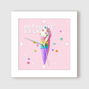 아트박스/꾸밈 ct957-레인보우아이스크림_미니액자벽시계