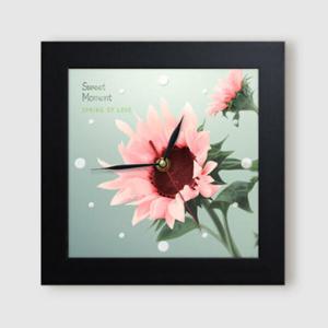 아트박스/꾸밈 ct941-핑크해바라기_미니액자벽시계