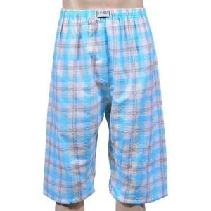 쾌적한 남성 엠보 8부 체크 패턴 파자마 잠옷 바지