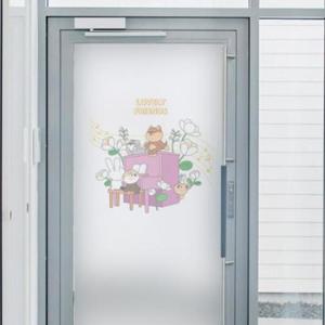 아트박스/꾸밈 pr366-동물들과피아노연주_유리문시트지