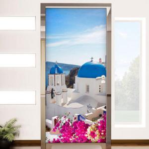 아트박스/꾸밈 tl434-아름다운산토리니풍경_현관문시트지