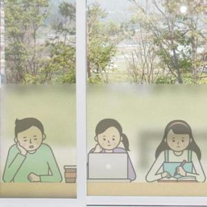 아트박스/꾸밈 pb749_m-무점착유리시트_책상에앉은사람들_글라스