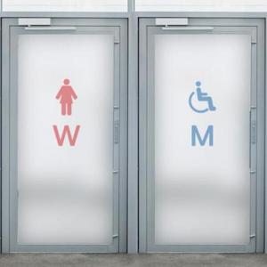 아트박스/꾸밈 pr073-심플화장실안내_유리문시트지