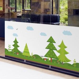 아트박스/꾸밈 pr418-전나무일러스트_불투명유리시트지