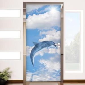 아트박스/꾸밈 pr015-맑은하늘과돌고래_현관문시트지