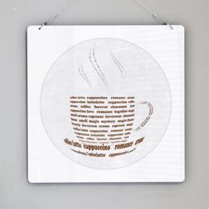 아트박스/꾸밈 nt880-행잉액자_레터링으로그린커피잔(사각원형)