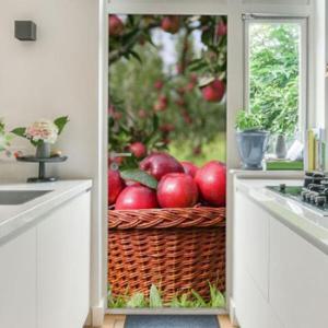 아트박스/꾸밈 gb224-바구니에담긴빨간사과_현관문시트지