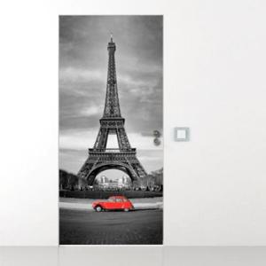 아트박스/꾸밈 gb289-에펠탑과빨간자동차_현관문시트지