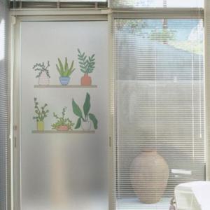 아트박스/꾸밈 pr361_m-무점착유리시트_화분과선반일러스트_유리